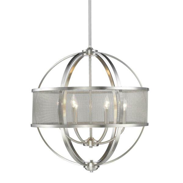 Golden Lighting Colson PW 6 Light Chandelier, Pewter 3167-6 PW